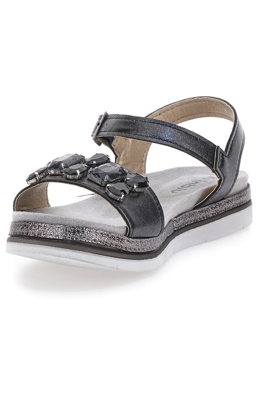 Sandali Nero Con Pietre Inblu 38 SA