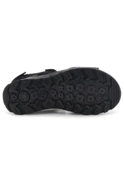 Sandali nero in vera pelle con chiusure a strappo Fly dynamic FD10