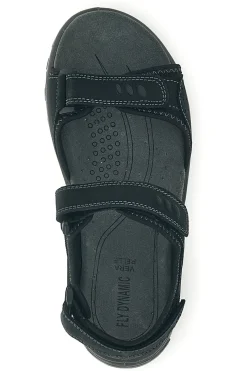 Sandali nero in vera pelle con chiusure a strappo Fly dynamic FD10