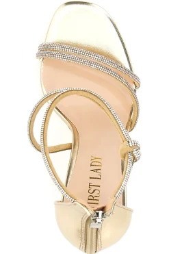 Sandali Oro Con Tacco 12 Cm First Lady 411