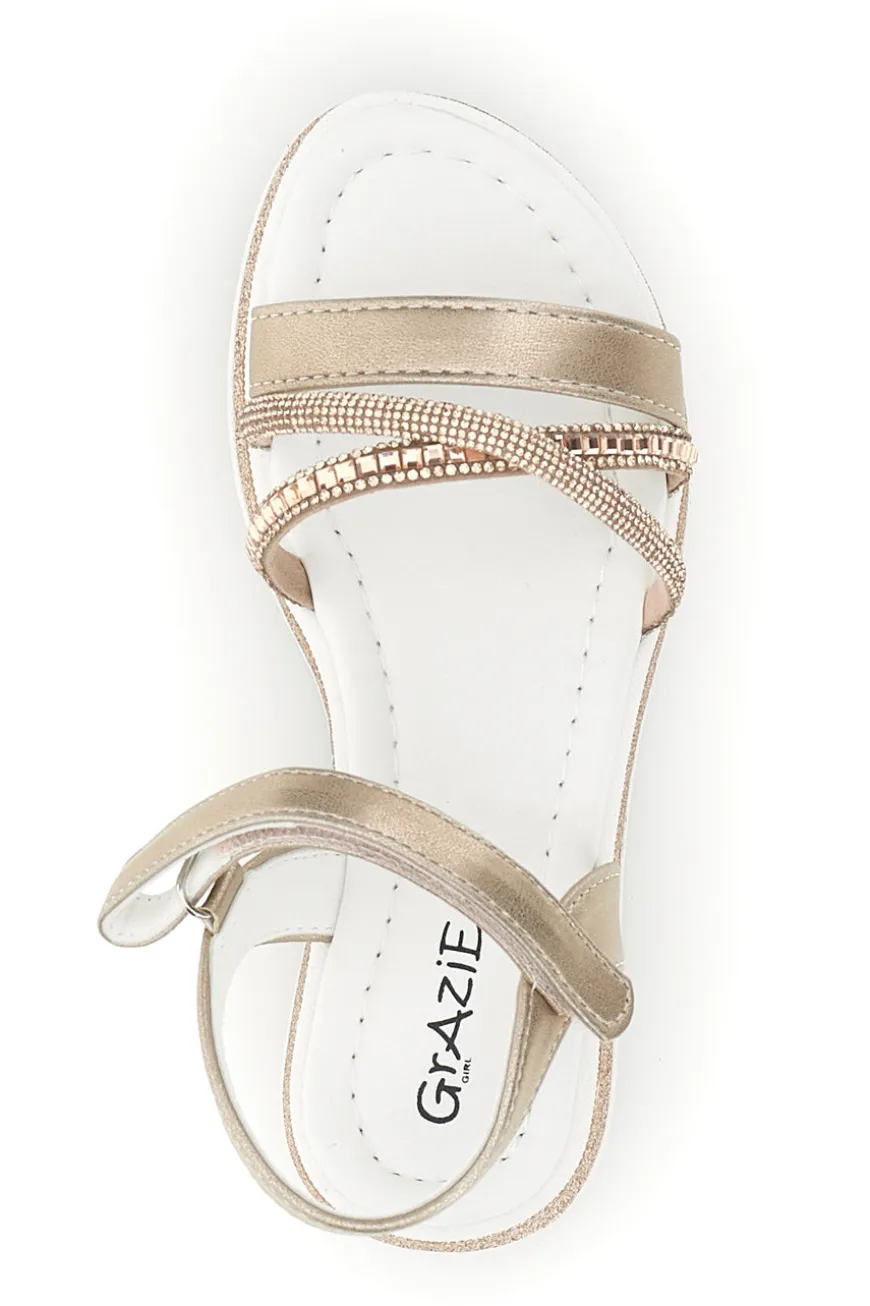Sandali Oro Rosa con Strass Grazie girl 283585