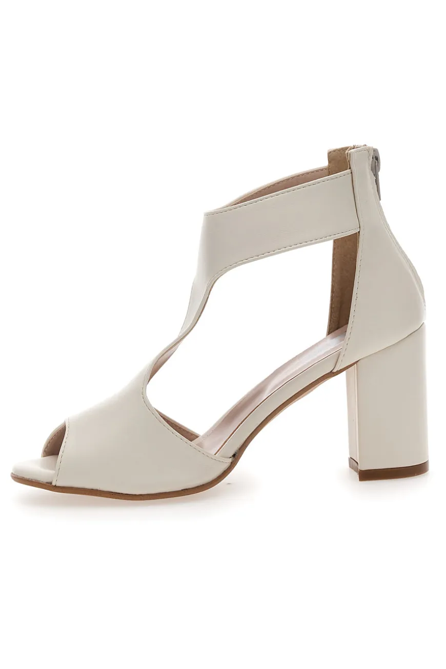 Sandali Panna Con Tacco Ampio Pittarello Love 519
