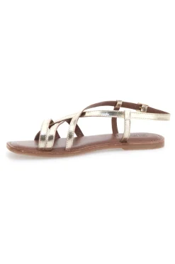 Sandali Platino a Infradito con Tomaia in Pelle Incrociata PITTARELLO SUN A99361103
