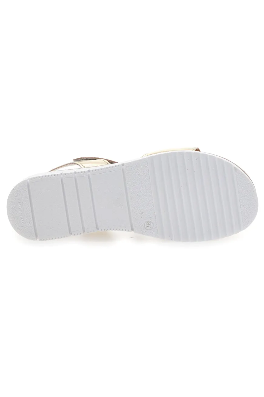 Sandali Platino Con Strappi in Velcro Cafe'Cost 5010