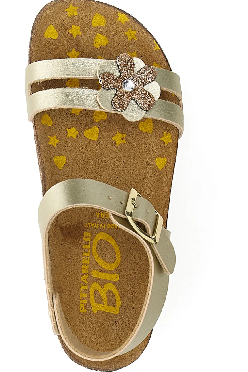 Sandali platino con strass colorati Pittarello Bio 257A007SR