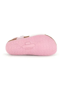 Sandali rosa bianchi con fibbia e cinturino cuore Pittarello bio 257A187SR