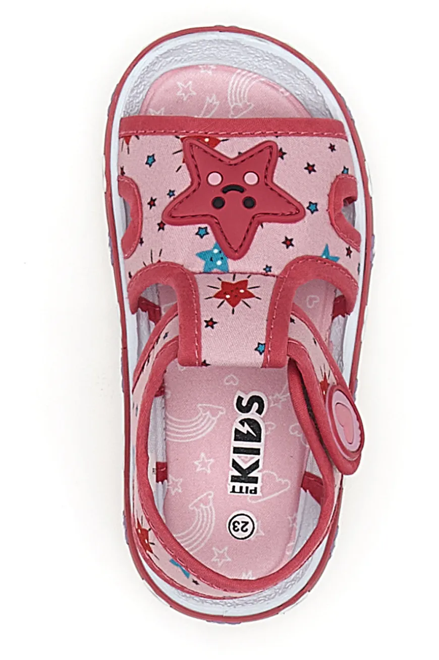 Sandali rosa con stelle marine e cuori Pitt kids PK2871A