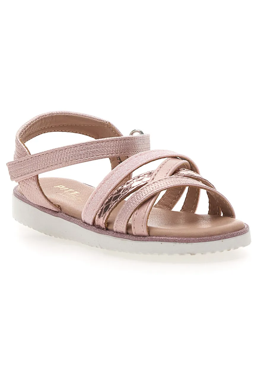 Sandali rosa metallizzato con fascette intrecciate Pitt Kids Pitt Kids 39G2546S