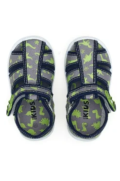 Sandali semiaperti blu fantasia dinosauri primi passi Pitt kids PK2492G