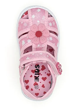Sandali semiaperti rosa fantasia floreale primi passi Pitt kids PK2876C