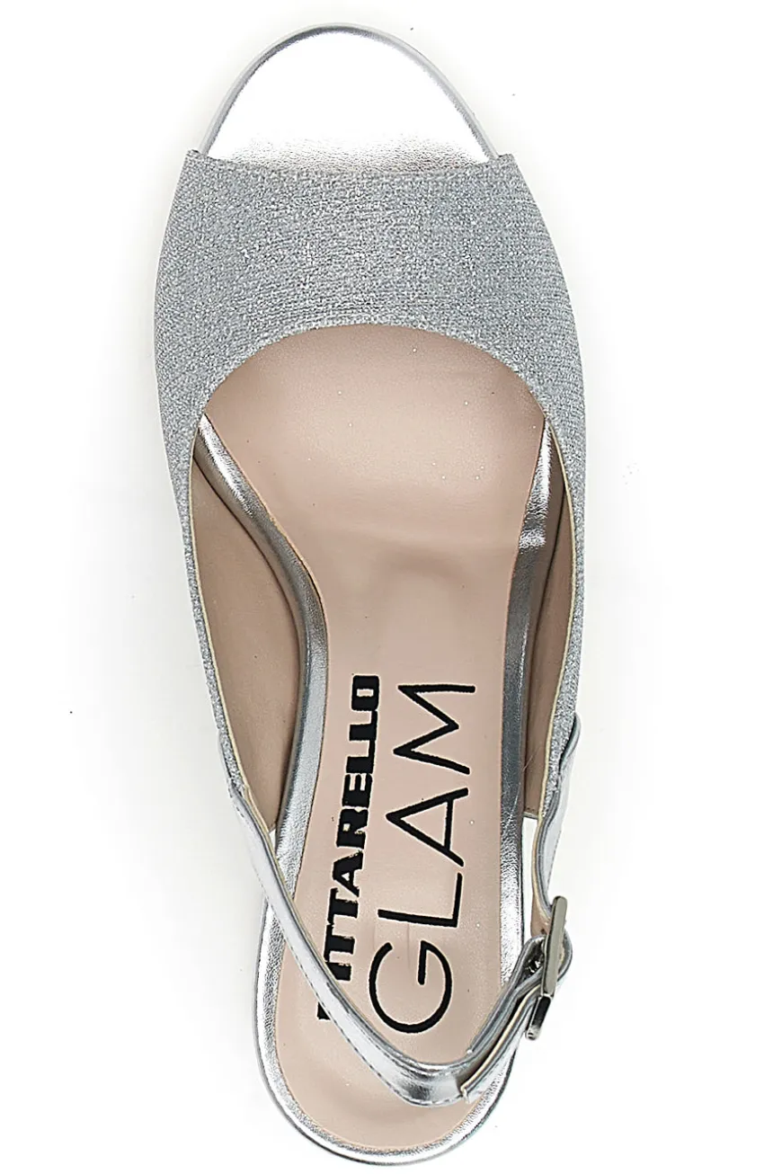 SandalI Slingback Argento con Punta Aperta PITTARELLO GLAM 5916