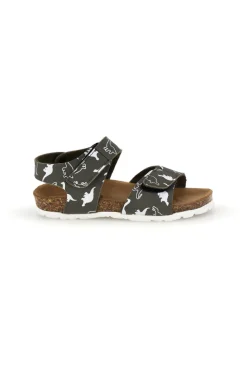Sandali verde con stampa dinosauri strappi in velcro Pitt kids 40006ndn