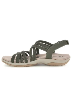 Sandali verde oliva con fasce elastiche regolabili Skechers REGGAE SLIM SUMMER GETAWAY