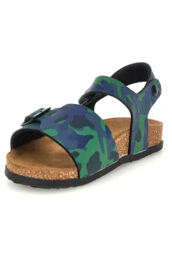 Sandali verdi camouflage con fibbia Pittarello bio 257A080SR