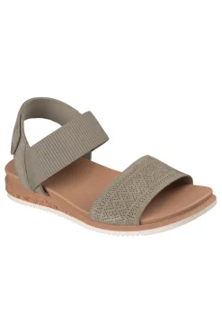 Sandali verdi con cinturino in velcro e fascia traforata Skechers Desert kiss low
