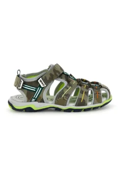 Sandali verdi con punta chiusa e chiusura a strappo Pitt kids 15114