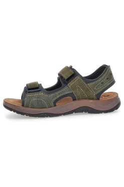 Sandali Verdi Con Strappi e Plantare In Pelle Inblu 08 To