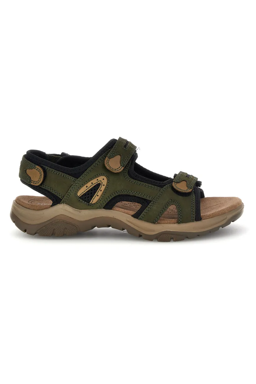 Sandali verdi in vera pelle con chiusura a strappo Fly dynamic FD07