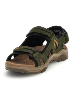 Sandali verdi in vera pelle con chiusura a strappo Fly dynamic FD07