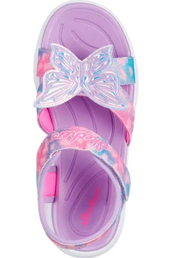 Sandali Viola con Farfalla sulla tomaia SKECHERS JUMPSTERS SANDAL - BUTTERFLY BRITES