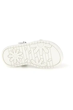 Sandalo Bianco con Applicazione Floreale e Strappo Grazie Girl 15018