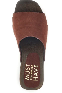 Sandalo bordeaux con tacco e borchie Pittarello Must Have 11934