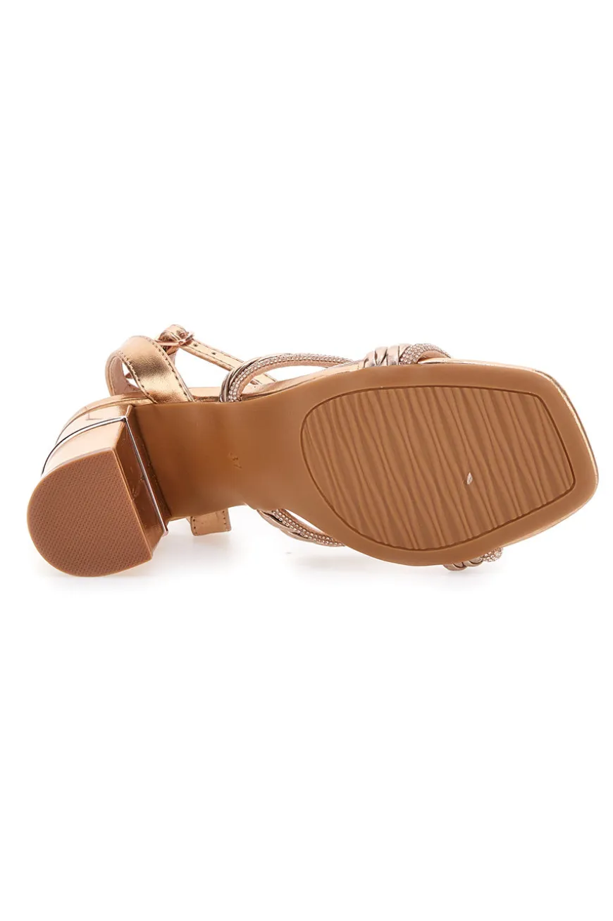 Sandalo Champagne con tacco alto LE HAVRE PARIS 66135