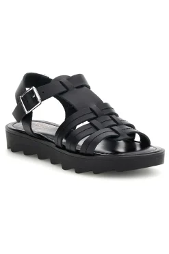 Sandalo nero in pelle con cinturino Pittarello Must Have 11936
