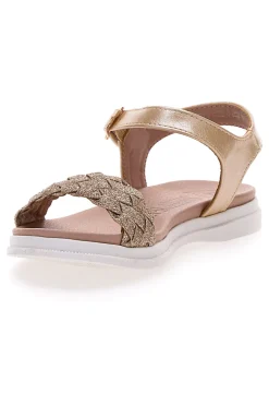 Sandalo oro con intreccio e cinturino SWEET YEARS 0377