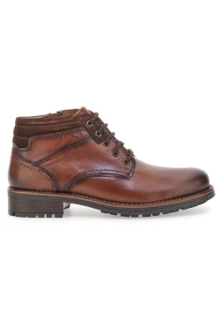 Scarpa Stringata Alta In Vera Pelle Marrone Altemberg 2412