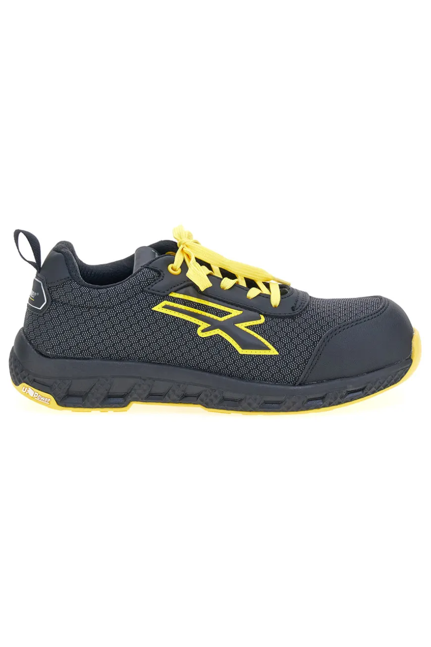 Scarpe antinfortunistiche da uomo nere gialle basse U. Power Maverick S3S CI HI HRO FO SR ESD