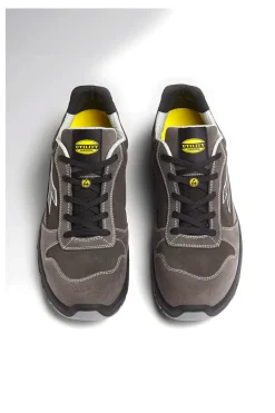 Scarpe antinfortunistiche grigie in pelle antigraffio Diadora RUN LOW MET FREE S3L FO SR ESD