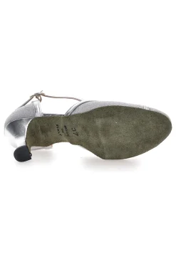 Scarpe argento con cinturino e suola in pelle The First Dance 6325