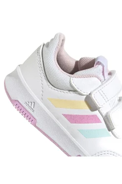 Scarpe bianche con dettagli pastello e chiusura a strappo Adidas Tensaur Sport 2 CF I