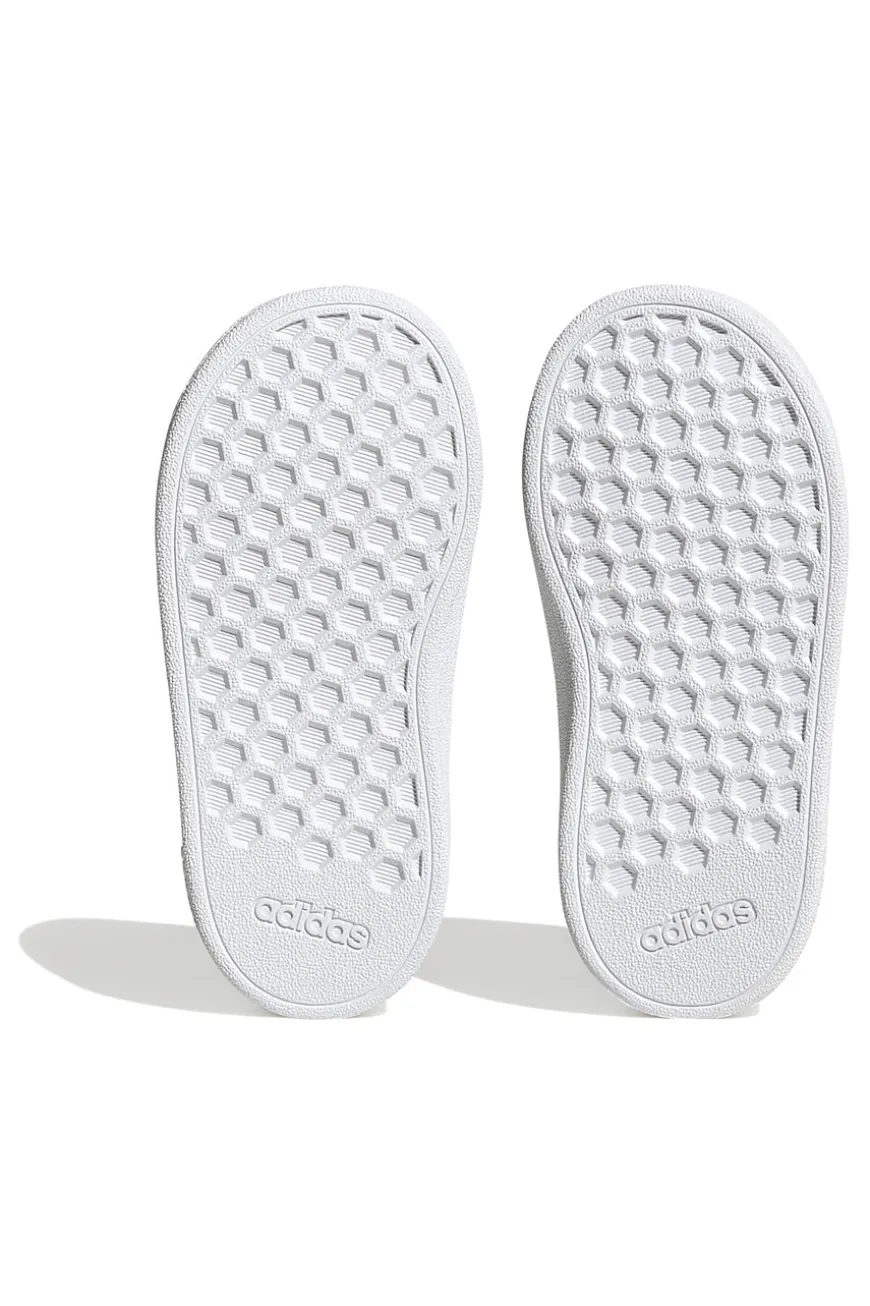 Scarpe bianche con strisce blu e chiusura a strappo Adidas Grand Court 2 CF I