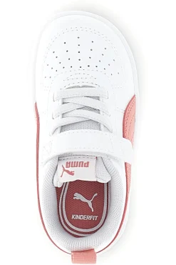 Scarpe bianche corallo con chiusura a strappo e lacci elastici Puma Rickie AC+ Inf