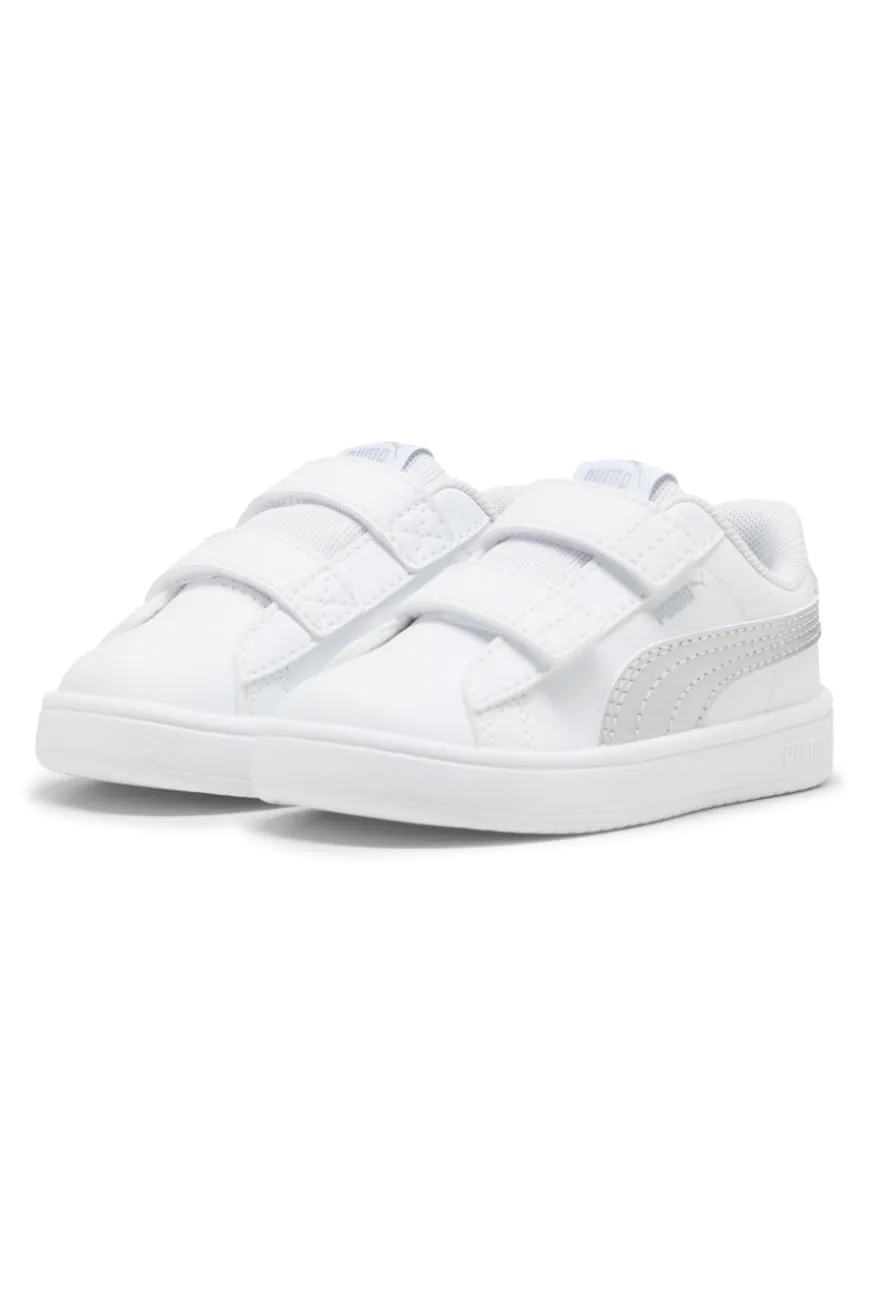 Scarpe bianche e argento con chiusura a strappo Puma Rickie Classic V Inf