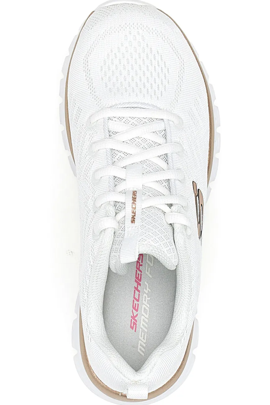 Scarpe bianche in mesh con Memory Foam Skechers Graceful Get Connected