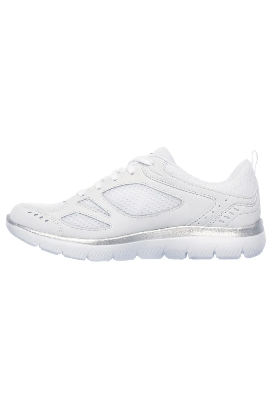 Scarpe bianche leggere con inserti argento Skechers SUMMITS SUITED