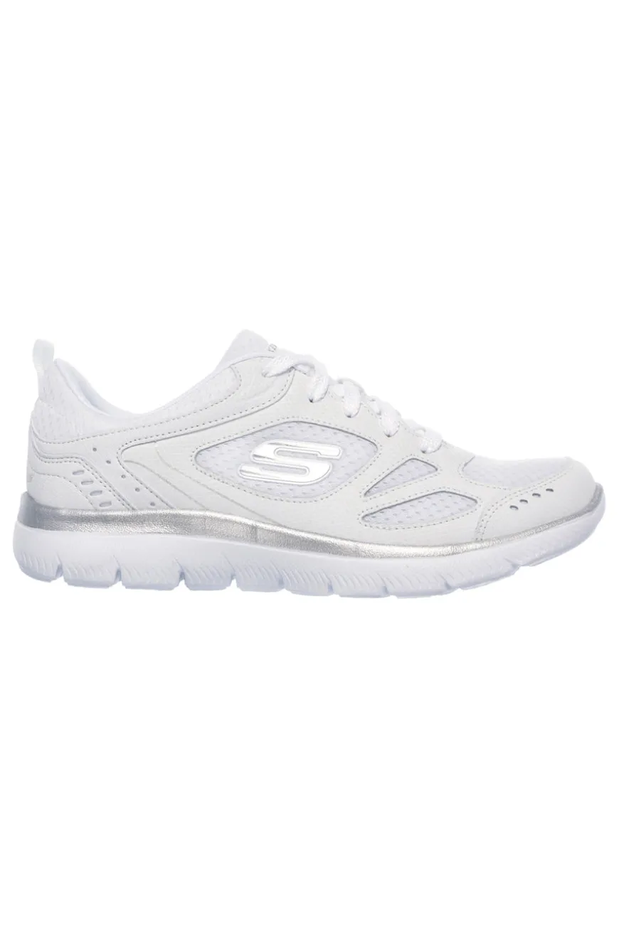 Scarpe bianche leggere con inserti argento Skechers SUMMITS SUITED