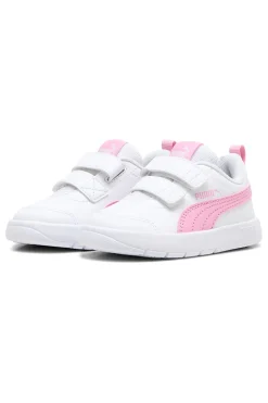 Scarpe bianche rosa con chiusura a strappo Puma Courtflex V3 V Inf