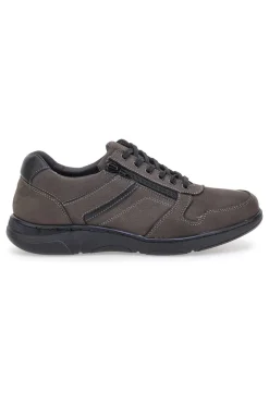 Scarpe casual grigie in vera pelle con zip laterale Pittarello Eco 25299008