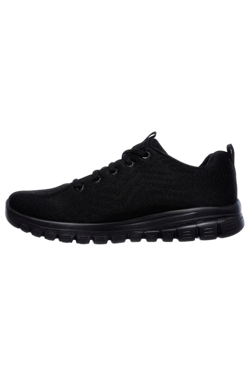 Scarpe da Allenamento Nere con Tomaia in Skech Knit Mesh SKECHERS Graceful - Get Connected