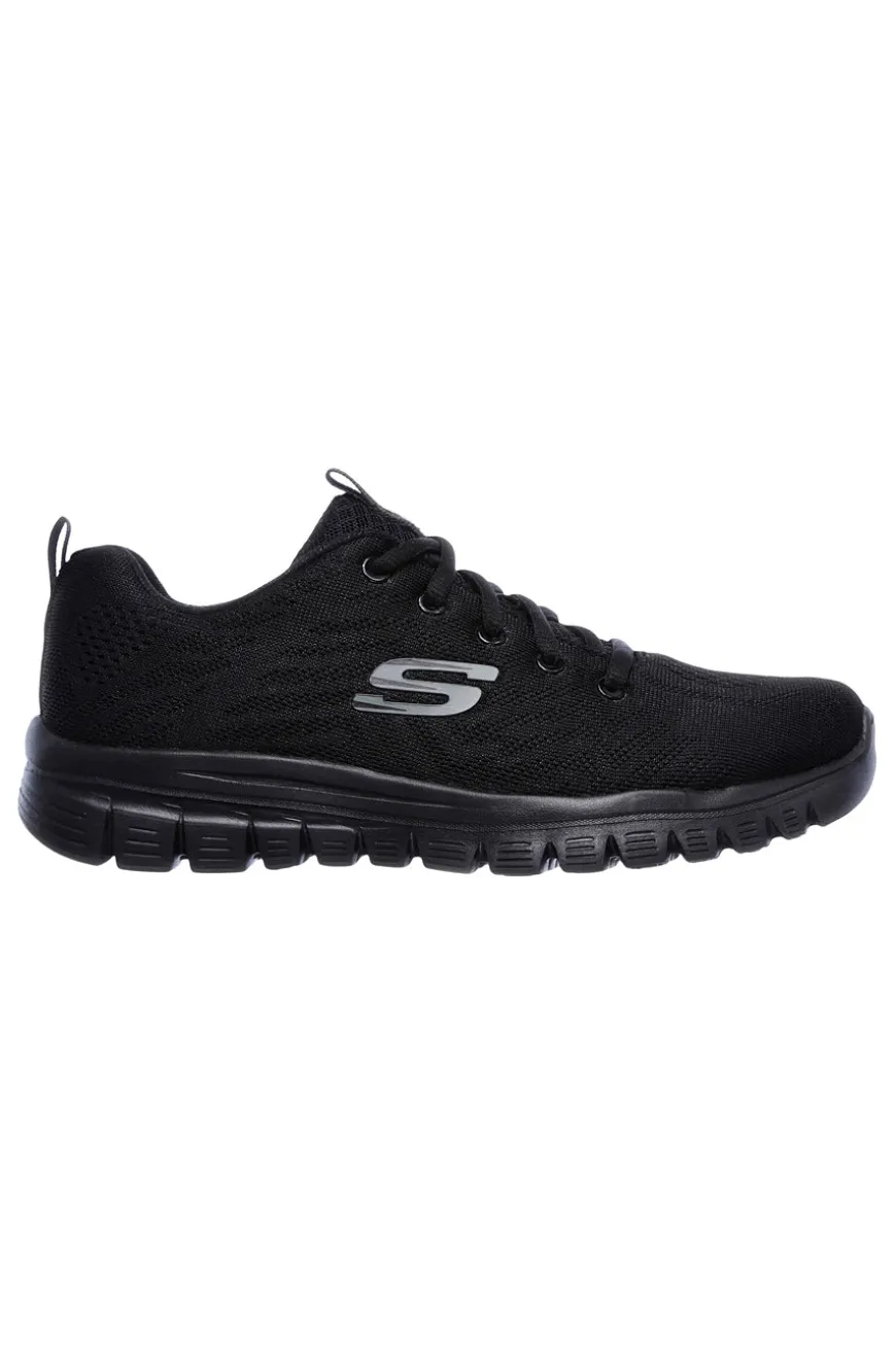 Scarpe da Allenamento Nere con Tomaia in Skech Knit Mesh SKECHERS Graceful - Get Connected