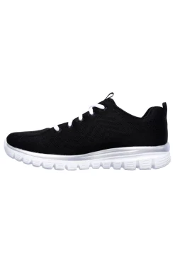Scarpe da Allenamento Nere e Bianche con Tomaia in Skech Knit Mesh SKECHERS Graceful - Get Connected