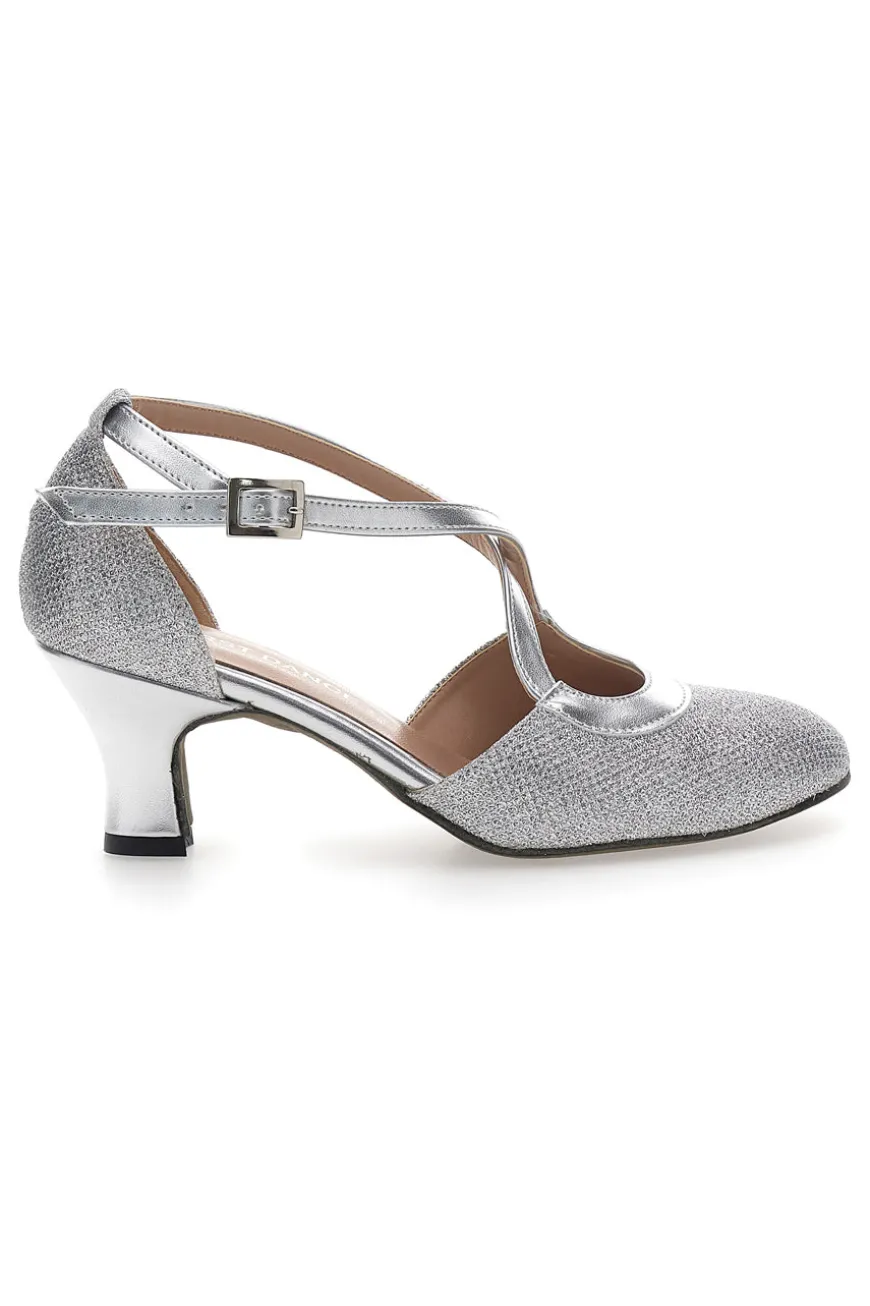 Scarpe da Ballo Argento con Tomaia Glitterata Made in Italy THE FIRST DANCE 5555