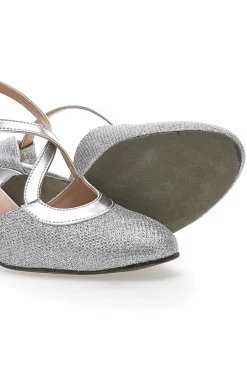 Scarpe da Ballo Argento con Tomaia Glitterata Made in Italy THE FIRST DANCE 5555