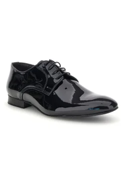 Scarpe da ballo blu lucide con suola in cuoio stringate Mr.dance 1720V