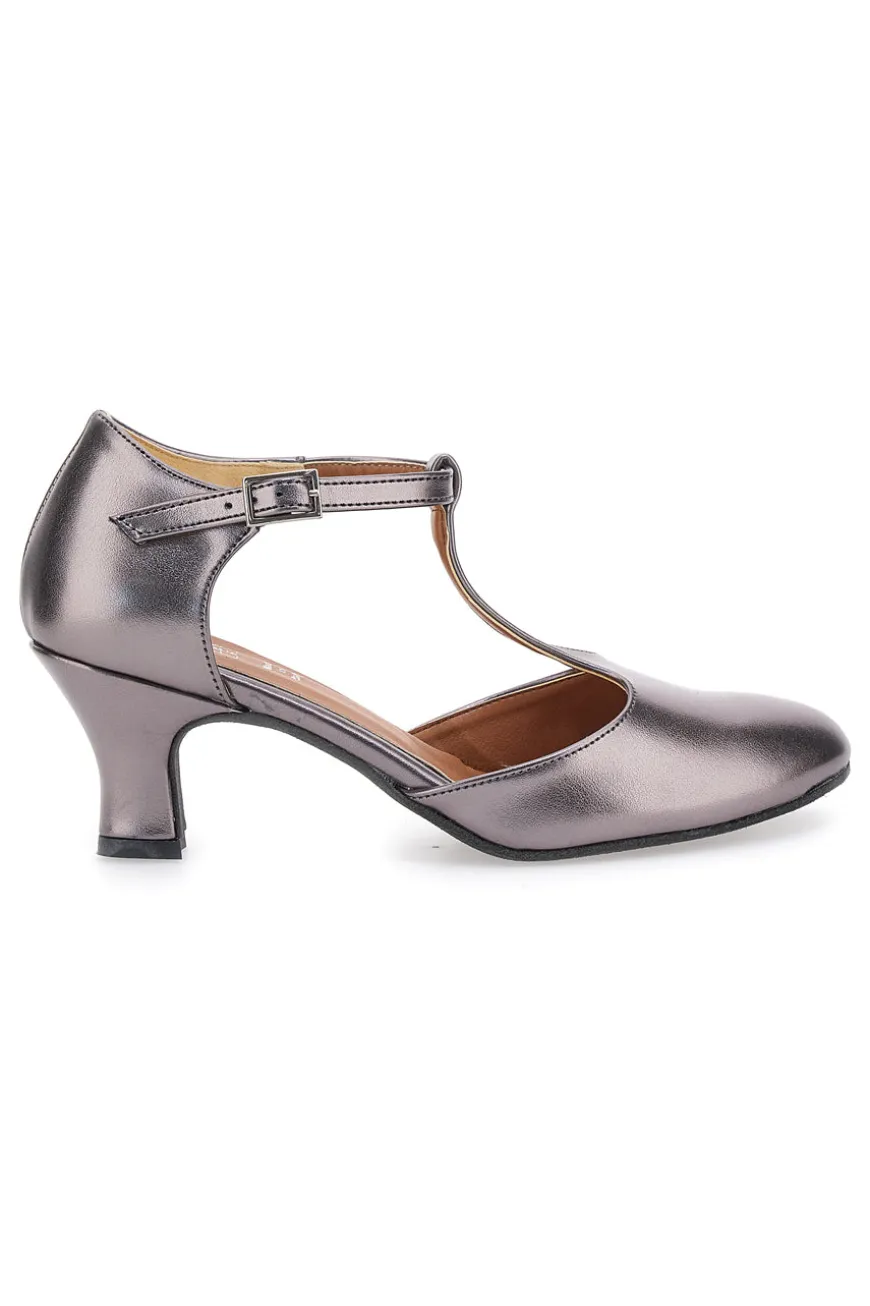 Scarpe da ballo color canna di fucile con cinturino a T e suola in pelle Mon dieu 112