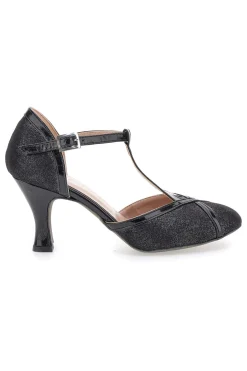 Scarpe da ballo nere con cinturino a T e tacco svasato The First Dance 6325